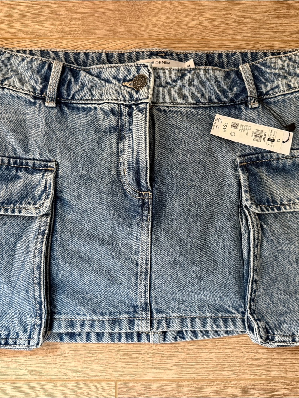 Garage Denim Cargo Mini Skort - Light Blue